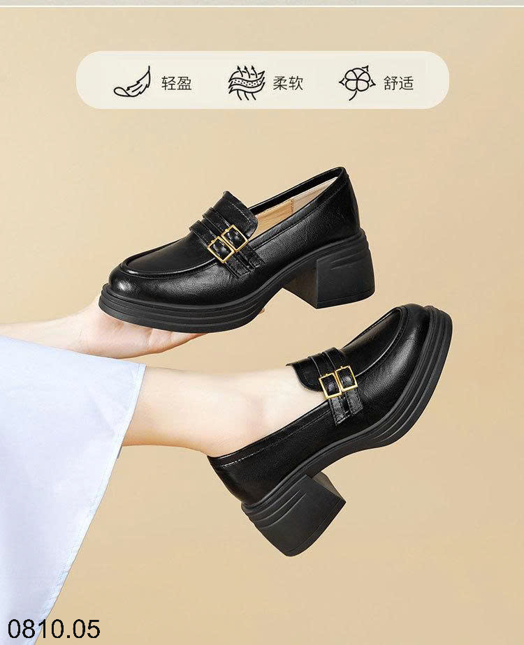 26HA0810.05 - GIÀY LƯỜI NỮ GÓT DÀY ĐẾ VUÔNG
