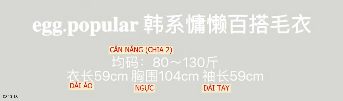 26HA0810.13 - ÁO LEN KIỂU HÀN EGG
