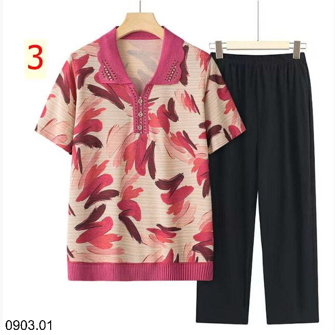 26HA0903.01 - SET BỘ TRUNG NIÊN QUẦN ĐEN CHO MẸ