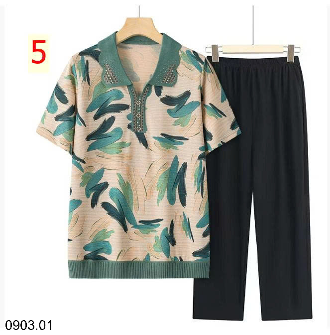 26HA0903.01 - SET BỘ TRUNG NIÊN QUẦN ĐEN CHO MẸ