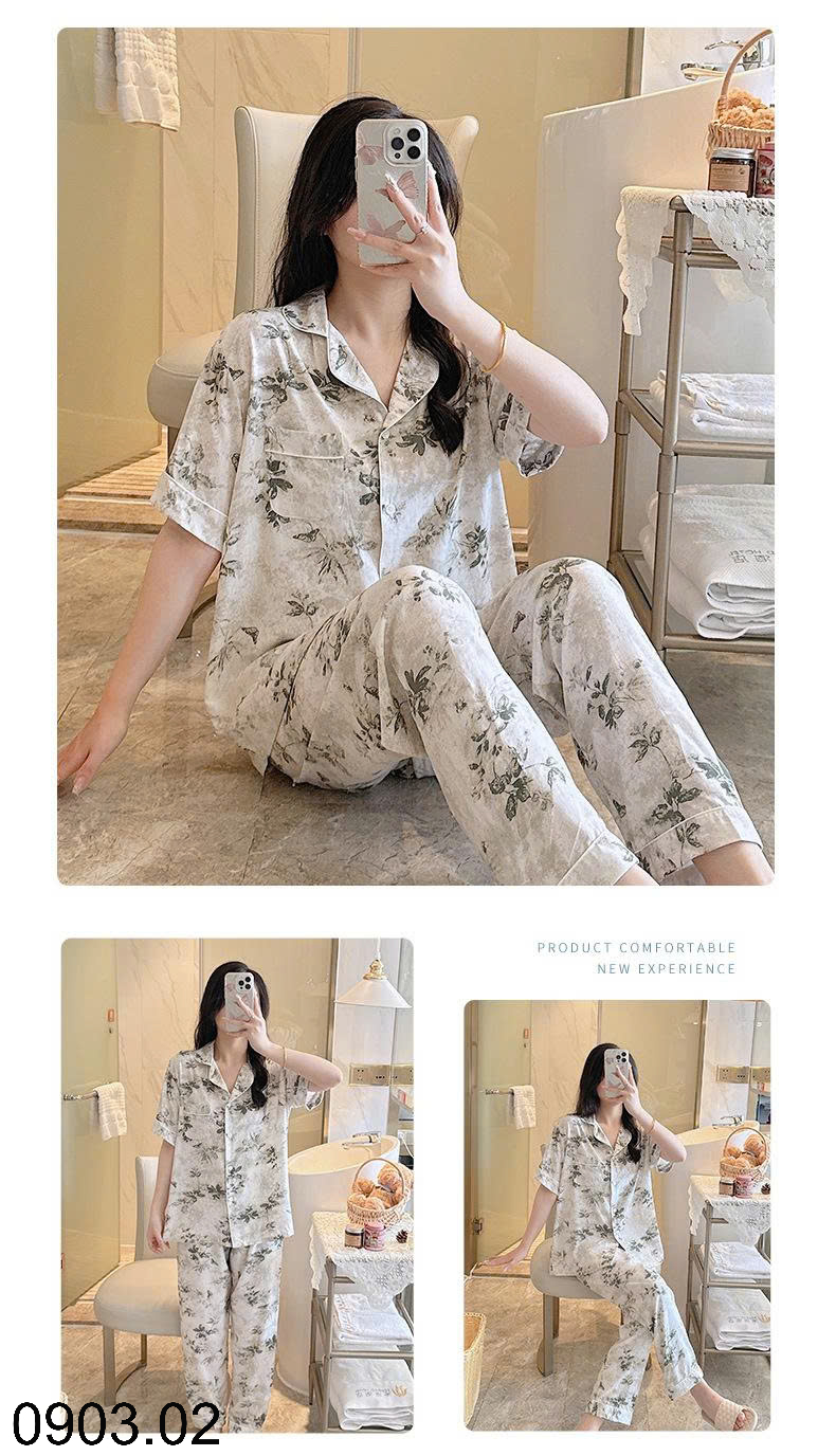 26HA0903.02 - PIZAMA QUẦN DÀI ÁO CỘC CHO NỮ