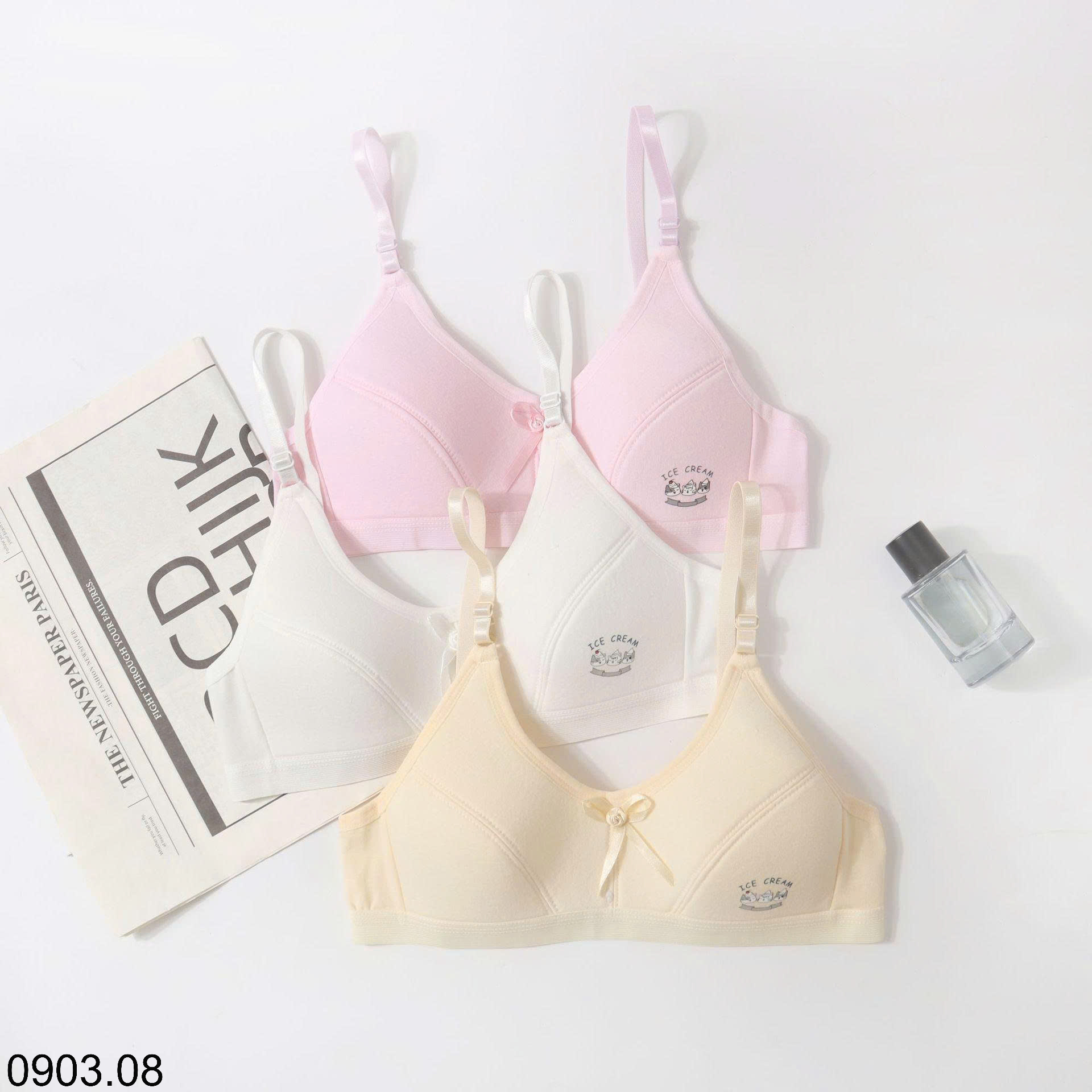 26HA0903.08 - SET 3 ÁO LÓT KHÔNG GỌNG HỌC SINH