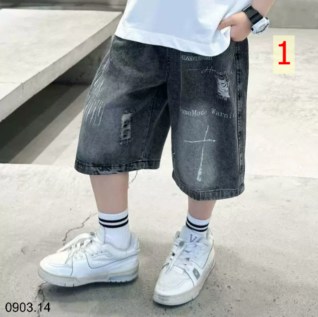 26HA0903.14 - QUẦN SHORT JEAN SIZE ĐẠI BÉ TRAI