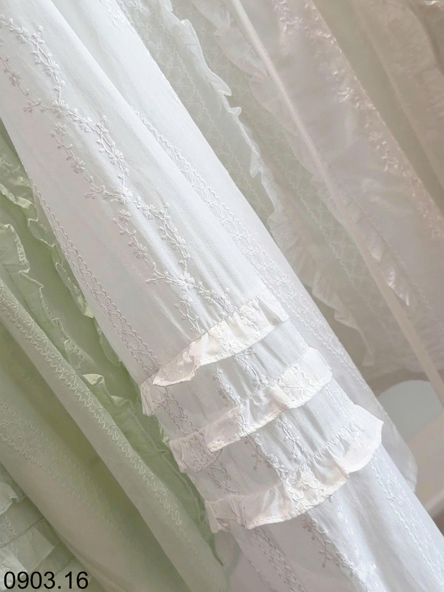 26HA0903.16 - SƠ MI CỔ TRÒN VIỀN BÈO ANNA