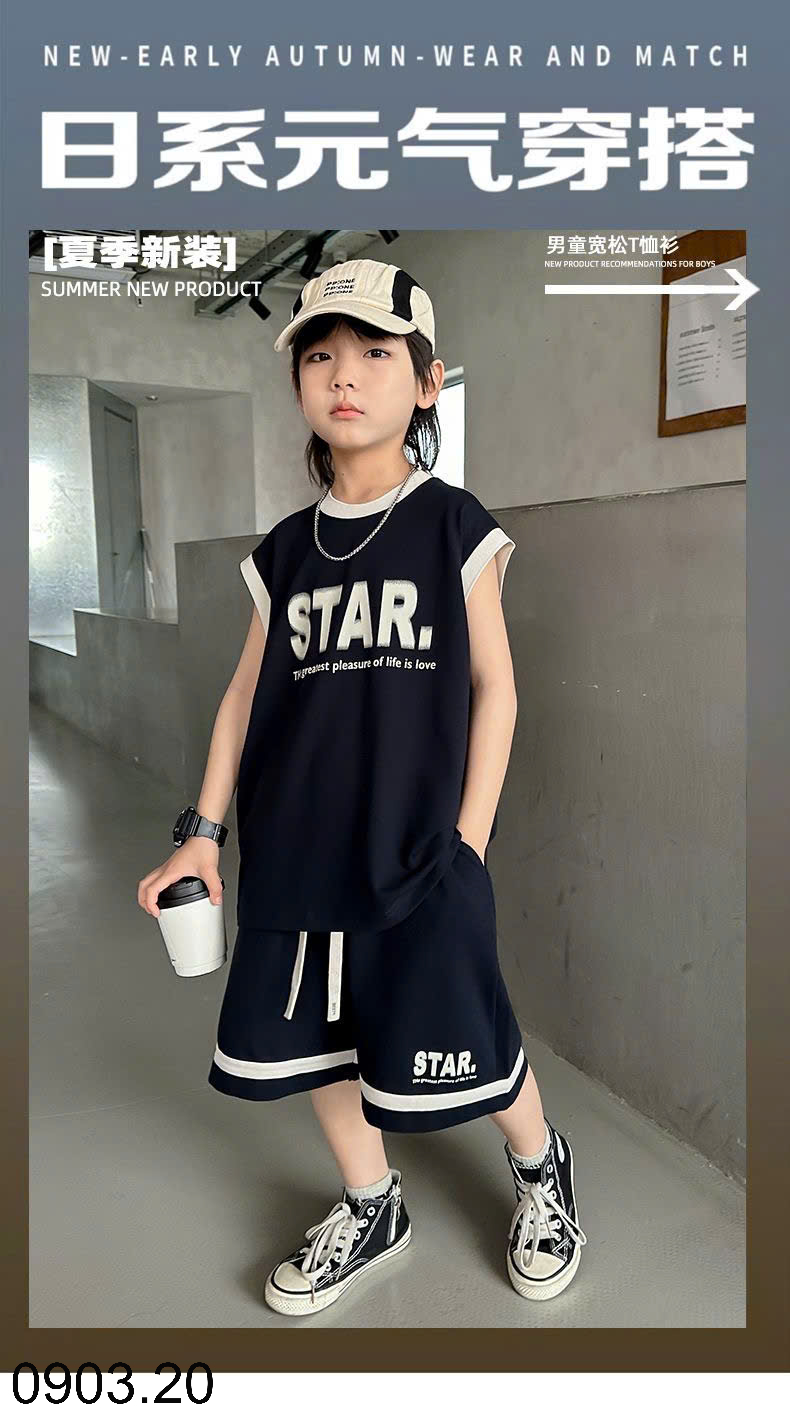 26HA0903.20 - BỘ STAR BA LỖ SIZE ĐẠI BÉ TRAI