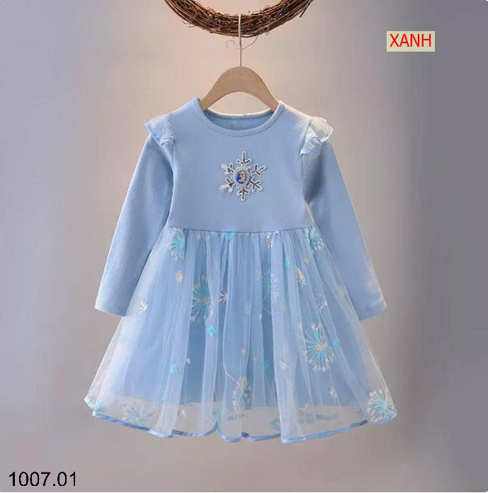 26HA1007.01 - VÁY ELSA DÀI TAY BÉ GÁI