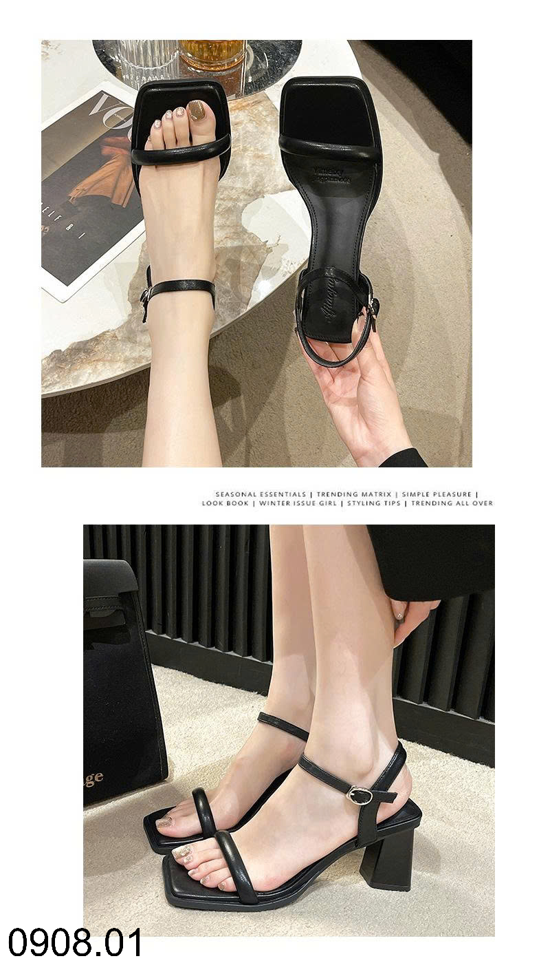 26HA0908.01 - SANDAL GÓT VUÔNG CHO NỮ