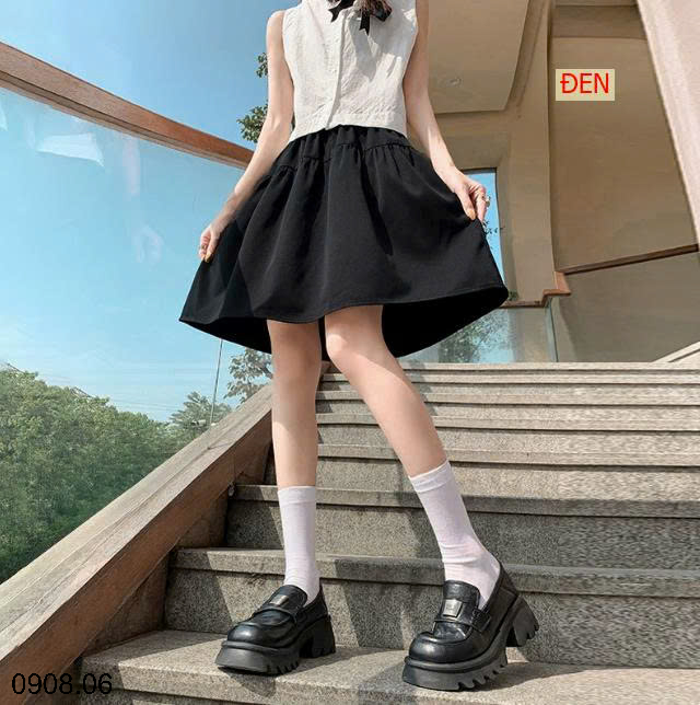 26HA0908.06 - VÁY CHỮ A DÁNG XÒE NGẮN
