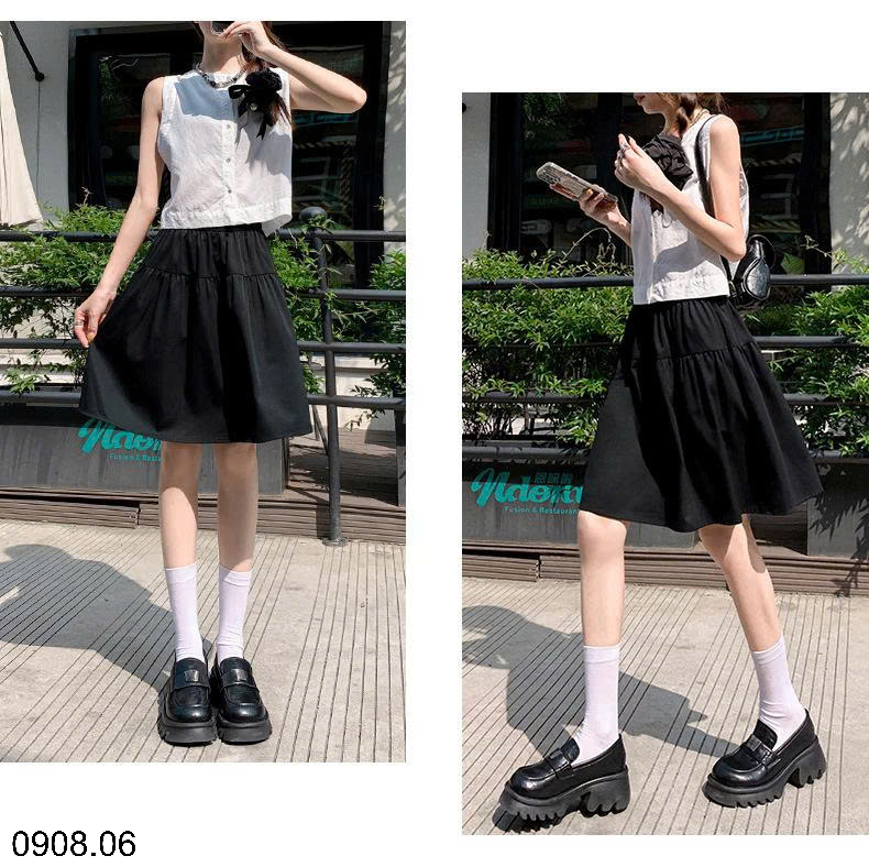 26HA0908.06 - VÁY CHỮ A DÁNG XÒE NGẮN