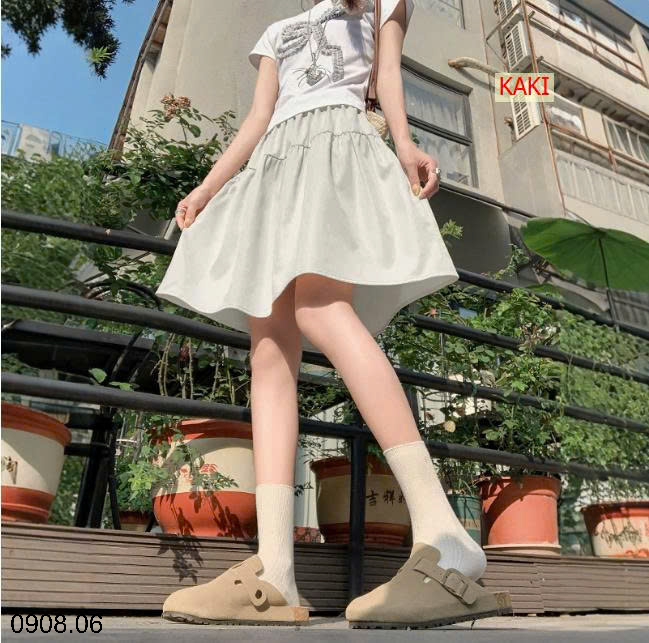 26HA0908.06 - VÁY CHỮ A DÁNG XÒE NGẮN