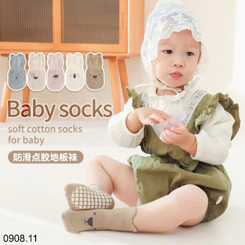 26HA0908.11 - SET 10 ĐÔI TẤT CHỐNG TRƠN TRƯỢT CHO BÉ
