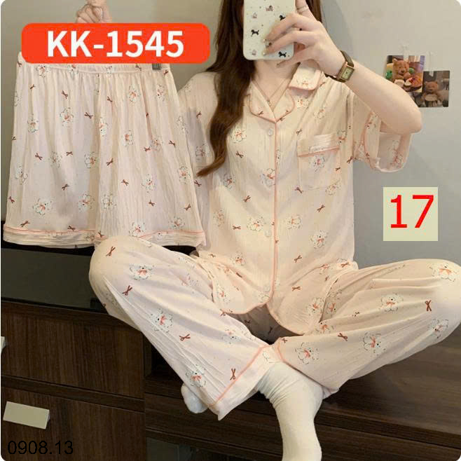 26HA0908.13 - SET BỘ MẶC NHÀ 3 CHI TIẾT CHO NỮ