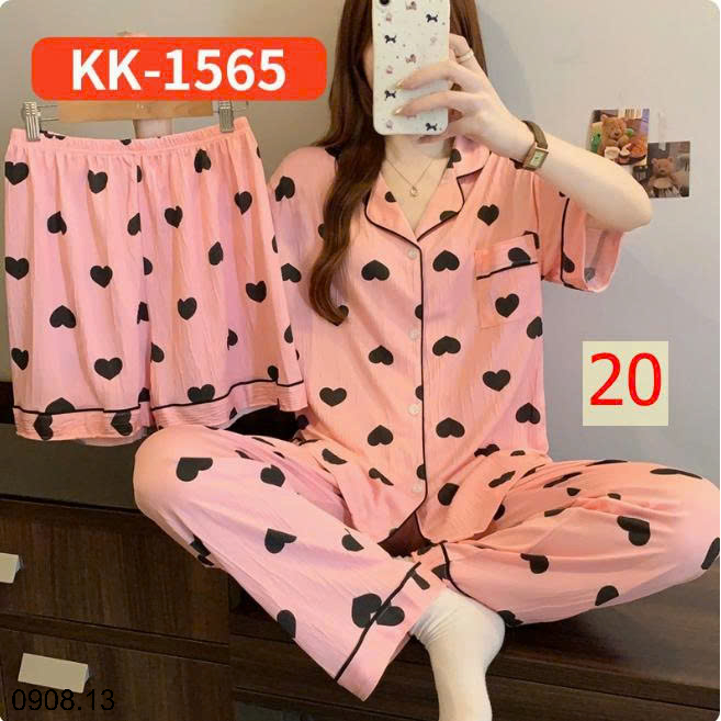 26HA0908.13 - SET BỘ MẶC NHÀ 3 CHI TIẾT CHO NỮ