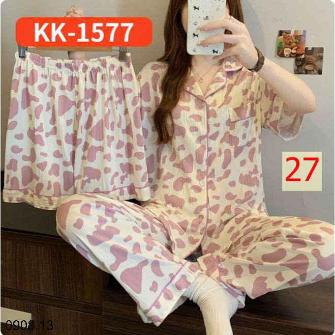 26HA0908.13 - SET BỘ MẶC NHÀ 3 CHI TIẾT CHO NỮ