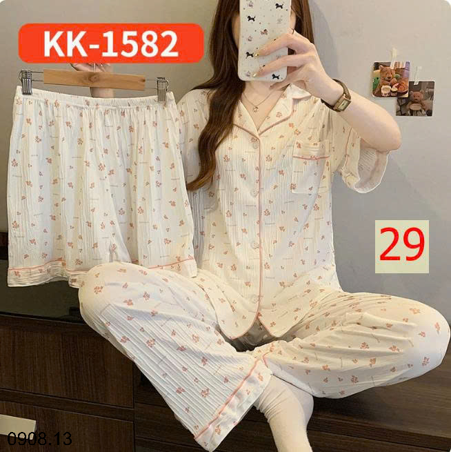 26HA0908.13 - SET BỘ MẶC NHÀ 3 CHI TIẾT CHO NỮ