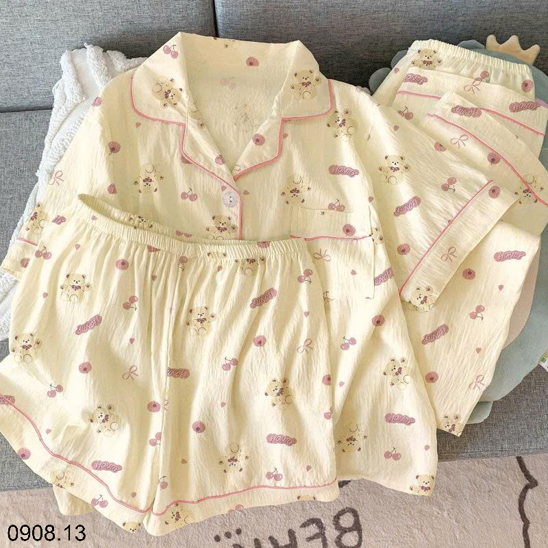 26HA0908.13 - SET BỘ MẶC NHÀ 3 CHI TIẾT CHO NỮ