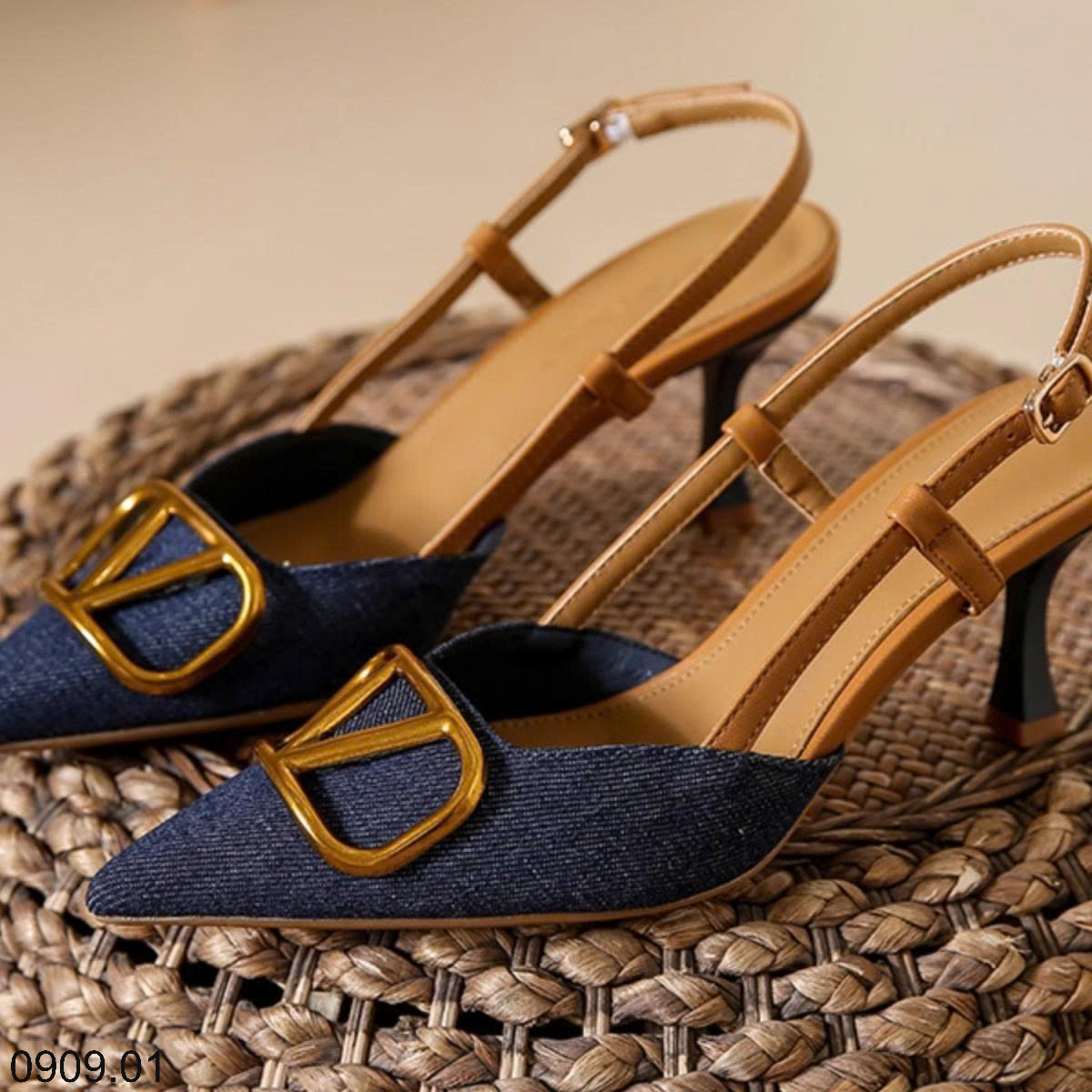 26HA0909.01 - GUỐC SỤC SANDAL CAO GÓT DEMIN CHO NỮ