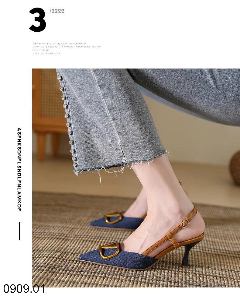 26HA0909.01 - GUỐC SỤC SANDAL CAO GÓT DEMIN CHO NỮ