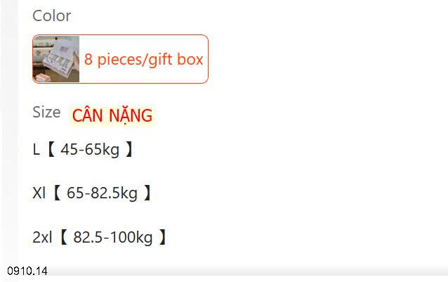 26HA0910.14 - SET HỘP 8 QUẦN CHÍP CHO NỮ