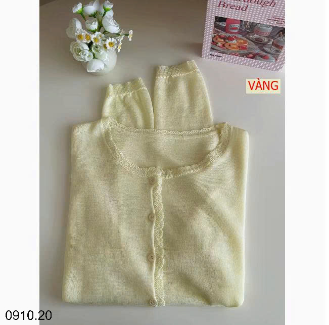 26HA0910.20 - ÁO LEN CARDIGAN MỎNG VIỀN BÈO
