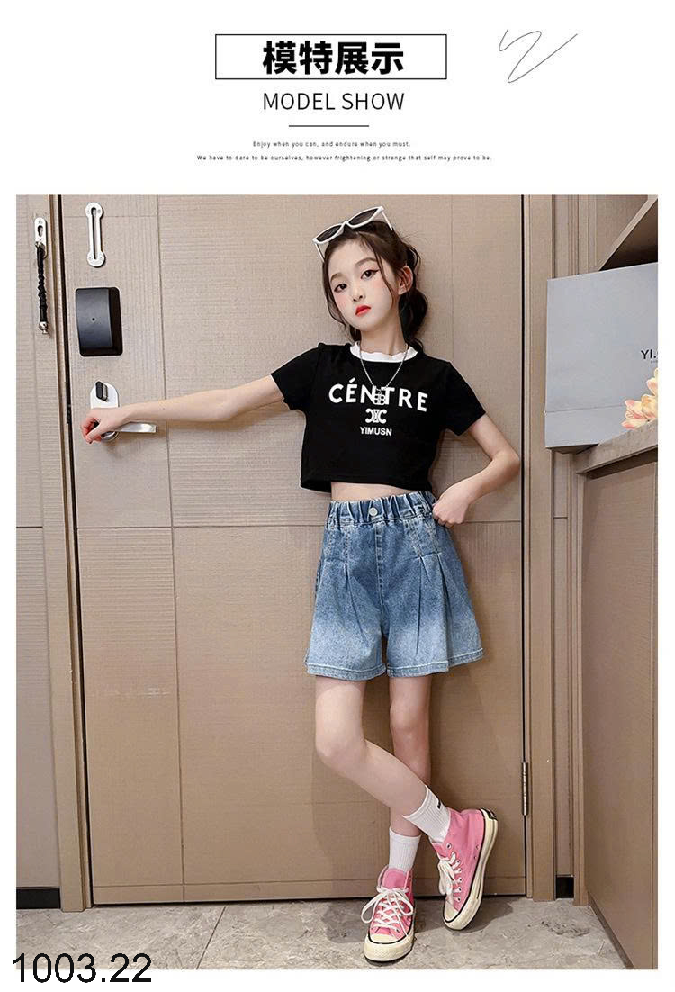 26HA1003.22 - QUẦN SHORT JEAN BÉ GÁI