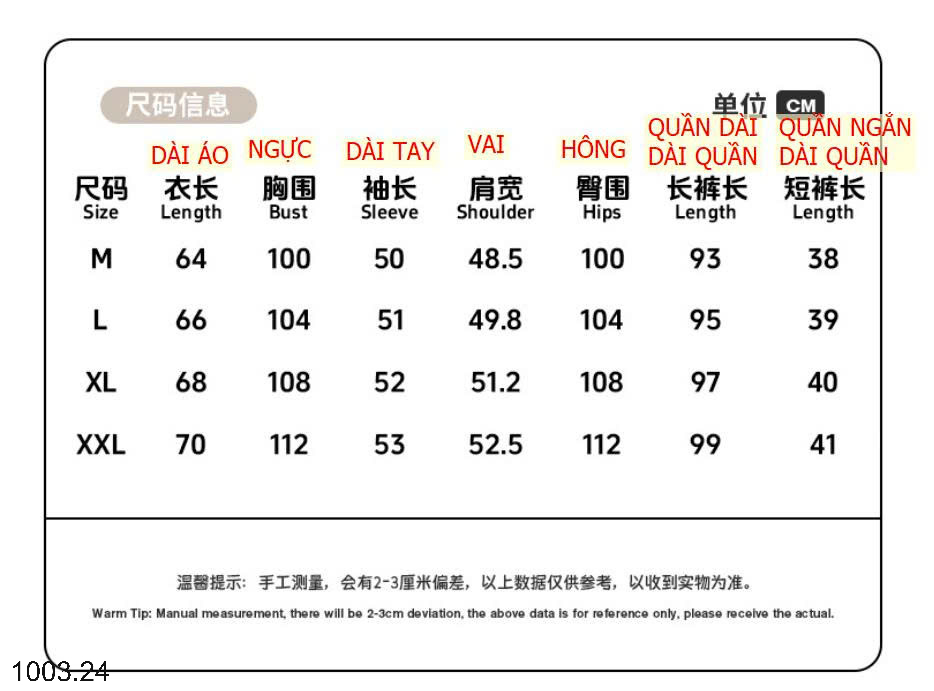 26HA1003.24 - SET ĐỒ BỘ 3 CHI TIẾT CHO NỮ