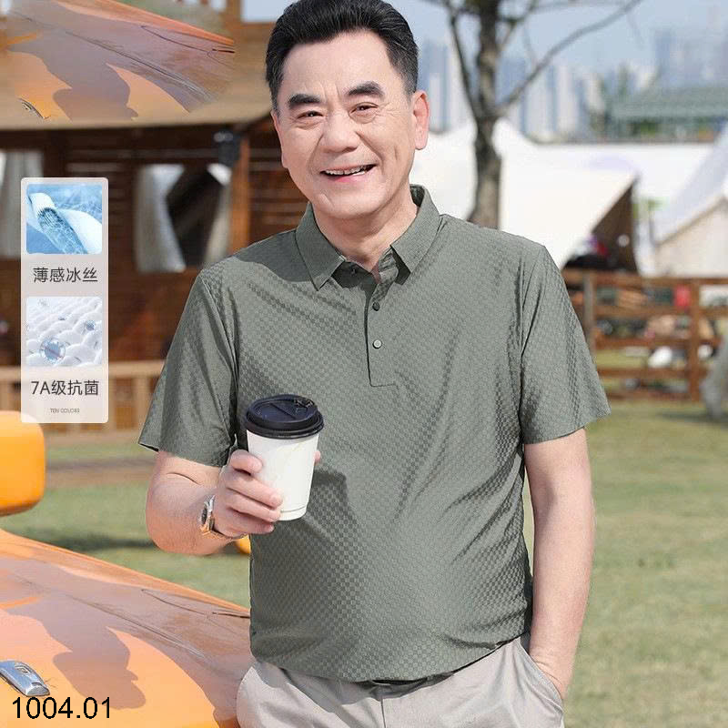 26HA1004.01 - ÁO POLO LỤA BĂNG TRUNG NIÊN