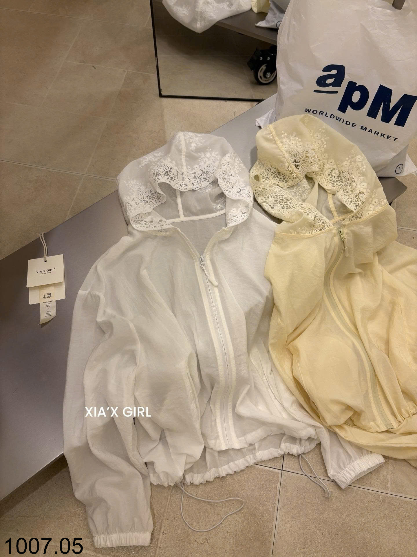 26HA1007.05 - ÁO KHOÁC MỎNG MŨ REN XIA'X GIRL