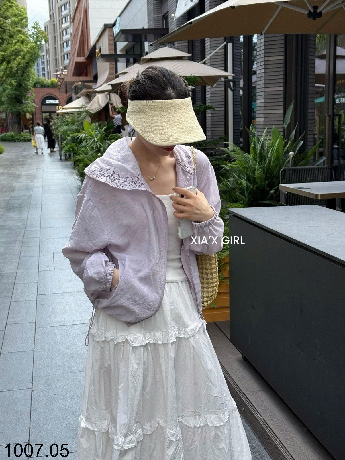 26HA1007.05 - ÁO KHOÁC MỎNG MŨ REN XIA'X GIRL