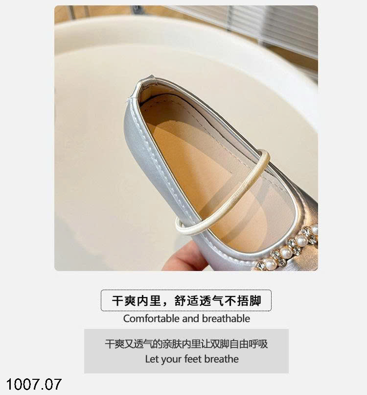 26HA1007.07 - GIÀY BÚP BÊ ĐÍNH CƯỜM BÉ GÁI