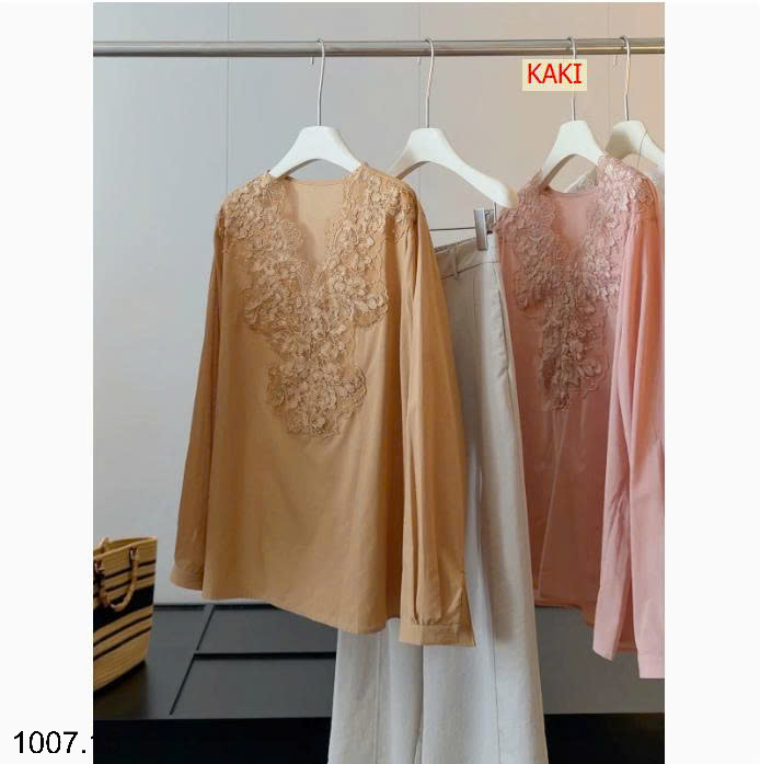 26HA1007.15 - SƠ MI CỔ HOA V ANNA