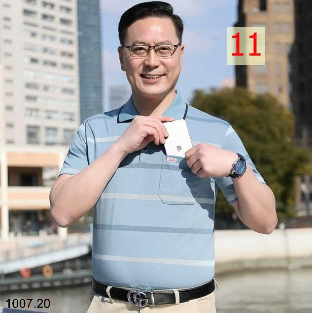 26HA1007.20 - ÁO POLO KẺ TRUNG NIÊN CHO BỐ
