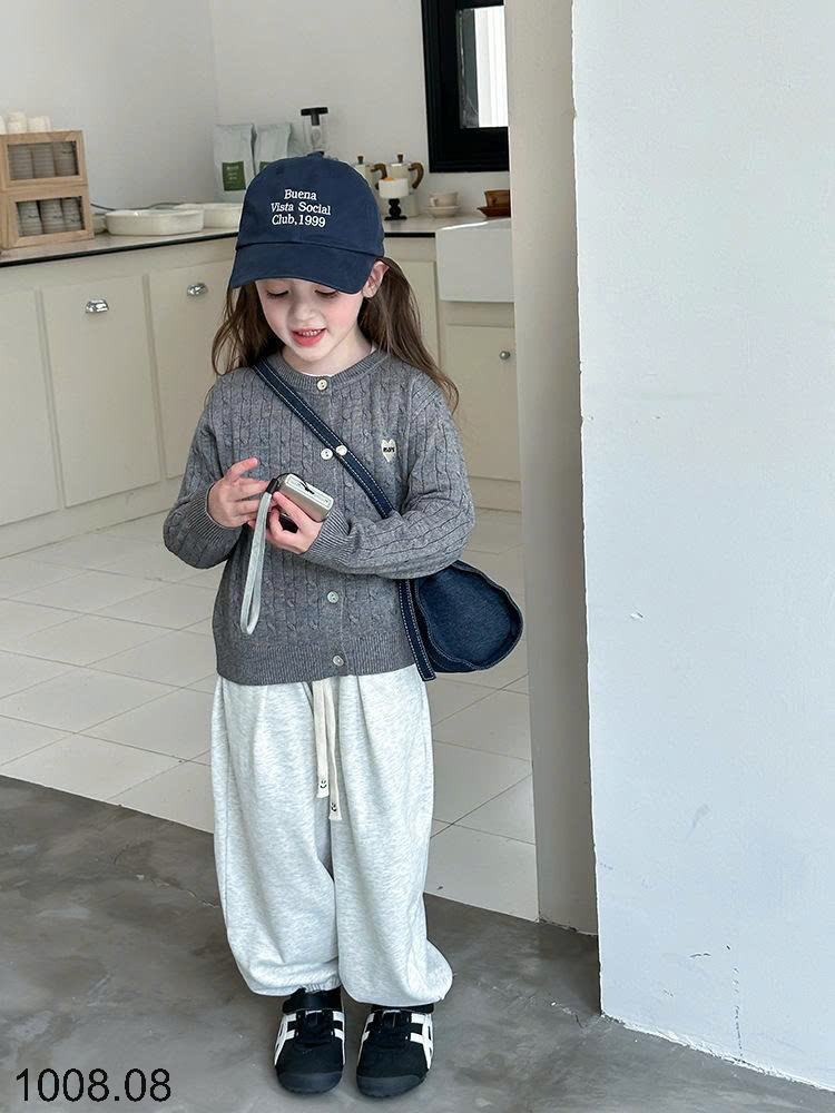 26HA1008.08 - ÁO LEN CARDIGAN HÌNH TIM BÉ GÁI