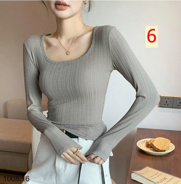 26HA1008.16 - ÁO THUN GÂN CỔ U CHO NỮ