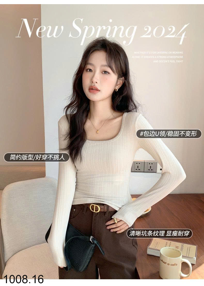 26HA1008.16 - ÁO THUN GÂN CỔ U CHO NỮ