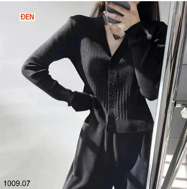 26HA1009.07 - ÁO LEN CARDIGAN DỆT KIM CỔ CHỮ V PHONG CÁCH