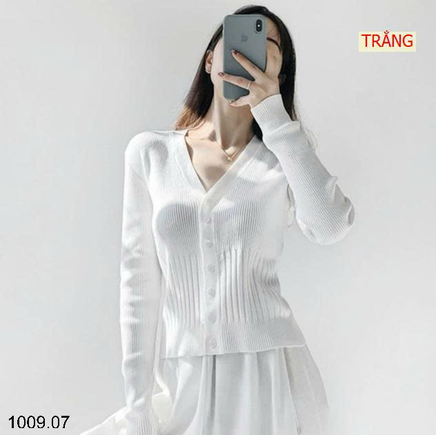 26HA1009.07 - ÁO LEN CARDIGAN DỆT KIM CỔ CHỮ V PHONG CÁCH
