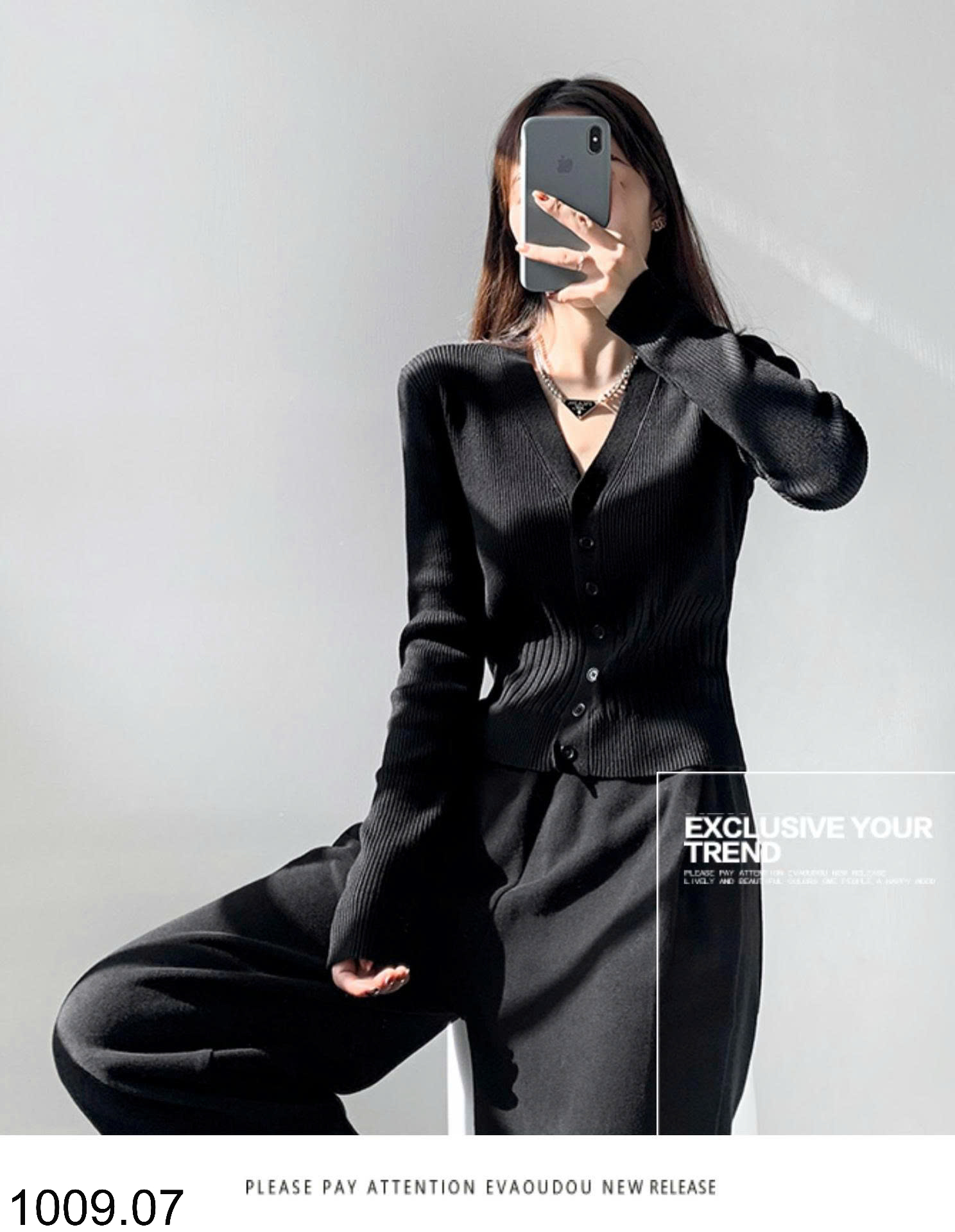 26HA1009.07 - ÁO LEN CARDIGAN DỆT KIM CỔ CHỮ V PHONG CÁCH