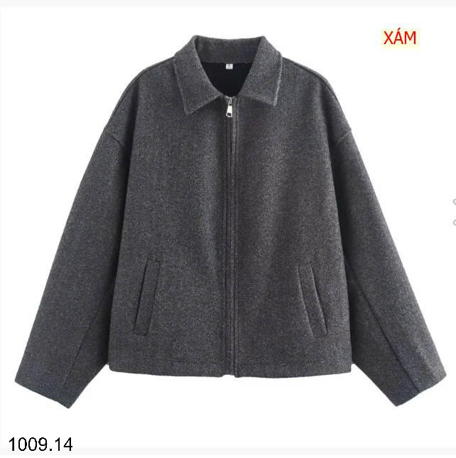 26HA1009.14 - ÁO KHOÁC DẠ KÉO KHÓA NỮ