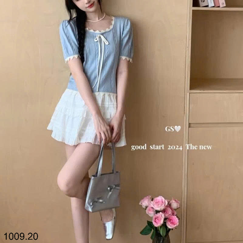 26HA1009.20 - ÁO LEN DỆT KIM CỘC TAY NỮ