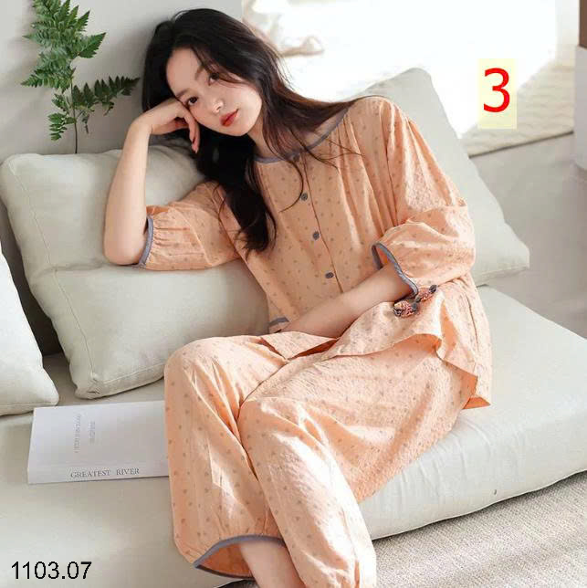 26HA1103.07 - BỘ MẶC NHÀ HOẠ TIẾT CHO NỮ
