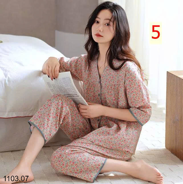26HA1103.07 - BỘ MẶC NHÀ HOẠ TIẾT CHO NỮ