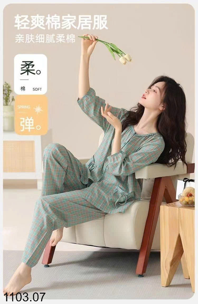 26HA1103.07 - BỘ MẶC NHÀ HOẠ TIẾT CHO NỮ