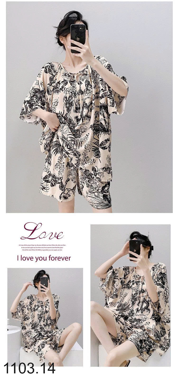 26HA1103.14 - BỘ SUÔNG COTTON LỤA