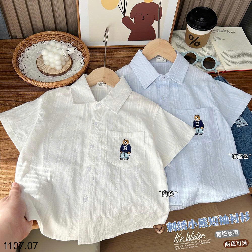 26HA1107.07 - SƠ MI CỘC TAY HÌNH GẤU KACADY BÉ TRAI