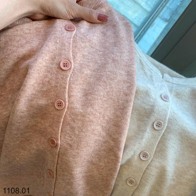 26HA1108.01 - ÁO LEN CARDIGAN TRƠN MÀU CHO NỮ