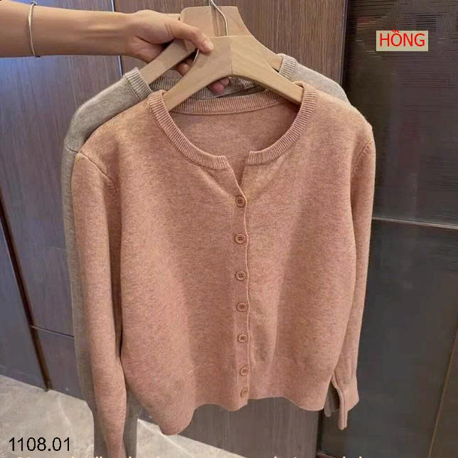 26HA1108.01 - ÁO LEN CARDIGAN TRƠN MÀU CHO NỮ