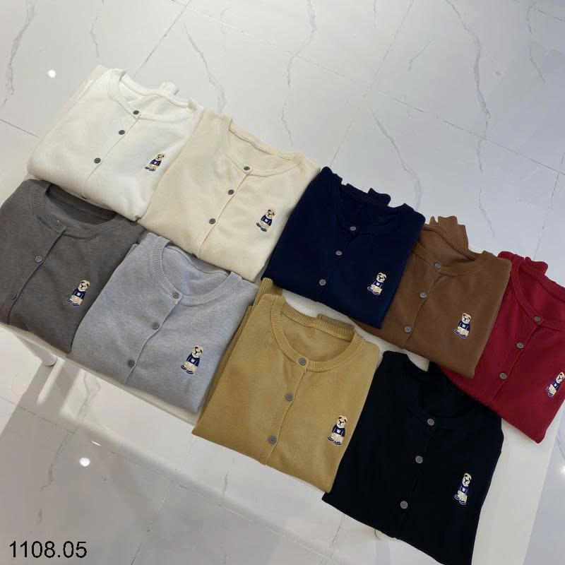 26HA1108.05 - ÁO CARDIGAN LEN HÌNH GẤU