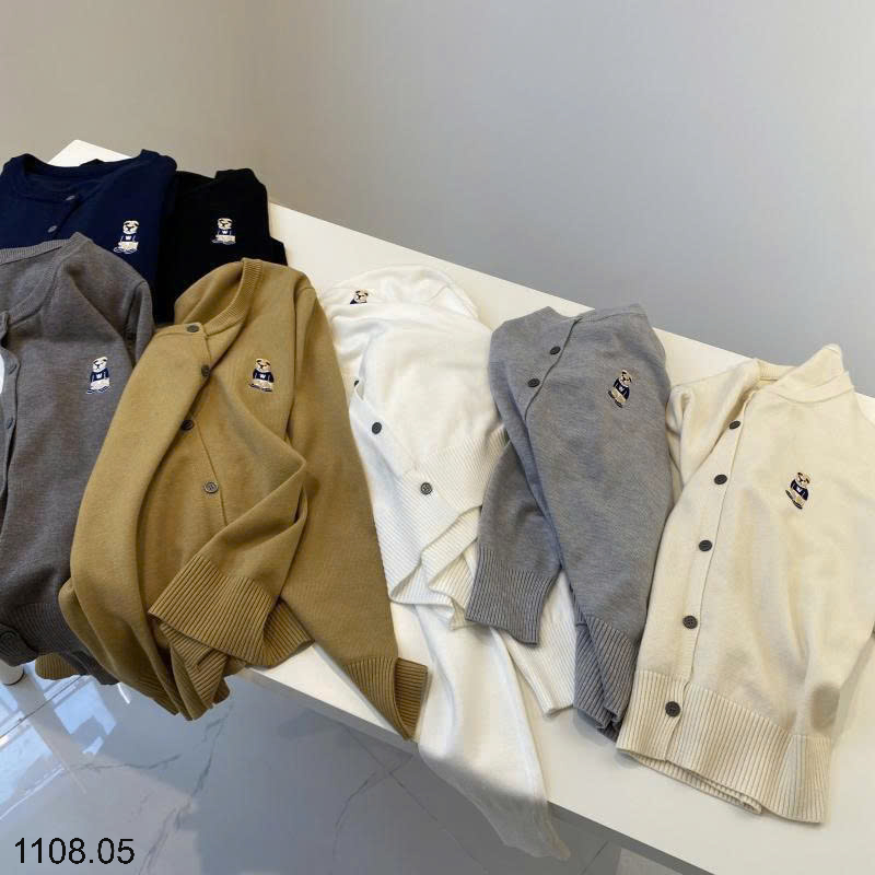 26HA1108.05 - ÁO CARDIGAN LEN HÌNH GẤU