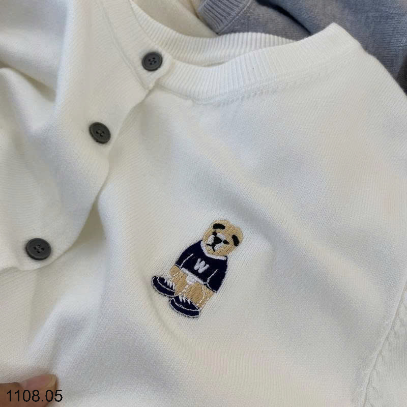 26HA1108.05 - ÁO CARDIGAN LEN HÌNH GẤU